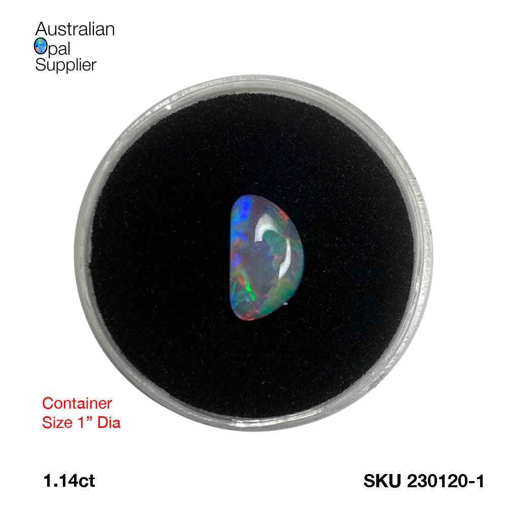 221210-6 Australian Opal Doublet — Pear Shape, Multi-Colour Fire