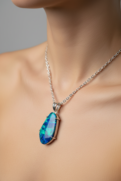 221109-1 Opal Doublet — Pendant worn on neck