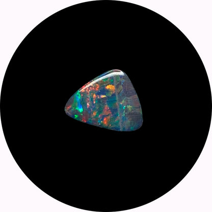 221109-10 Australian Opal Doublet — Free Form, Blue with Multi-Colour Fire