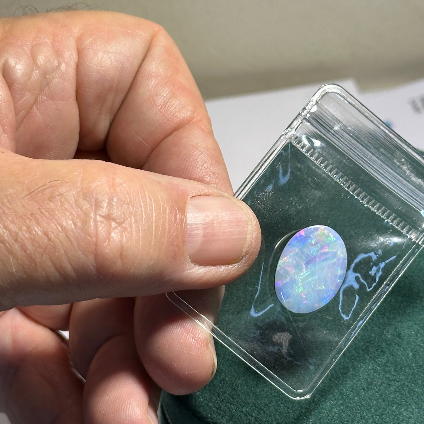 D2504-2 Australian Opal Doublet — Calibrated Oval 20x15mm, Rainbow Flash