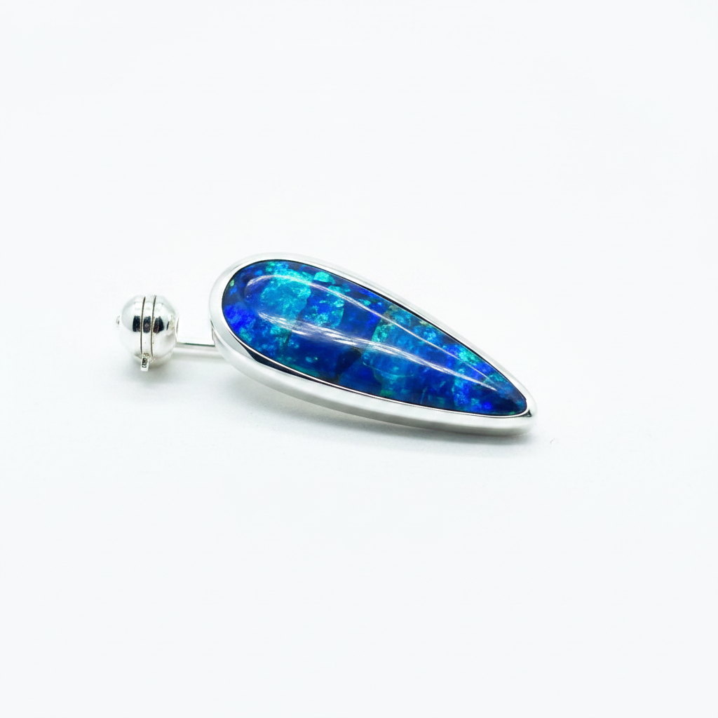 AI concept image of Australian opal doublet 221109-6 set in a 925 sterling silver brooch